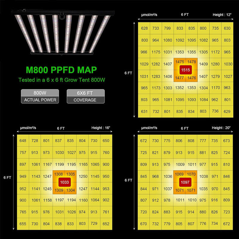 SANYIBA 800W Aluminum Full Spectrum LED Grow Light UV/IR Bloom Support IP68 Rated Ra90 CRI 3-Year Warranty 318 Brand LM281B Dimmable 120