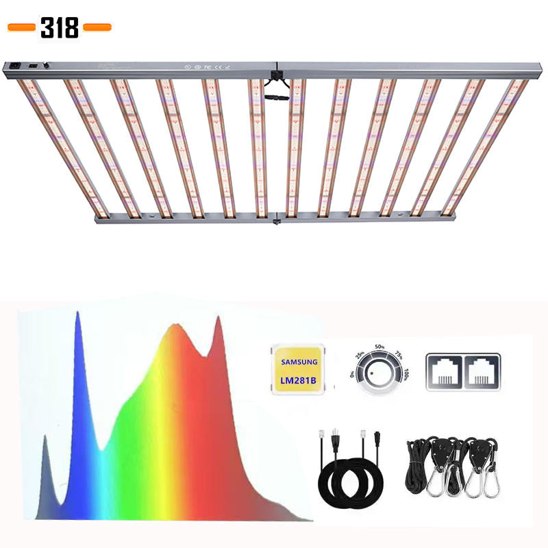 Sanyiba 1200W Full Spectrum LED Foldable Grow Light Indoor Tent Hydroponic samsung LM281B LM301B LM301H EVO UV IR IP54 Veg Bloom High PPFD Aluminum Commercial